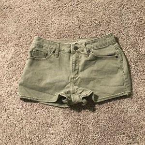 Army green jean shorts